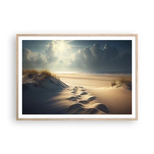 Poszter világos tölgy keretben - Megnyugtató táj - 100x70 cm