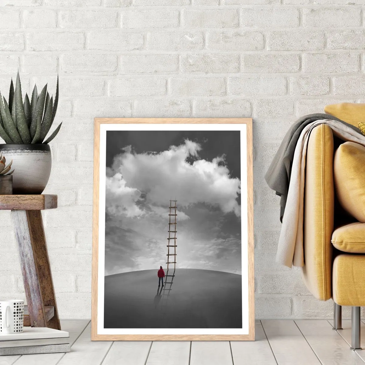 Poszter világos tölgy keretben - Minden lehetséges - 70x100 cm