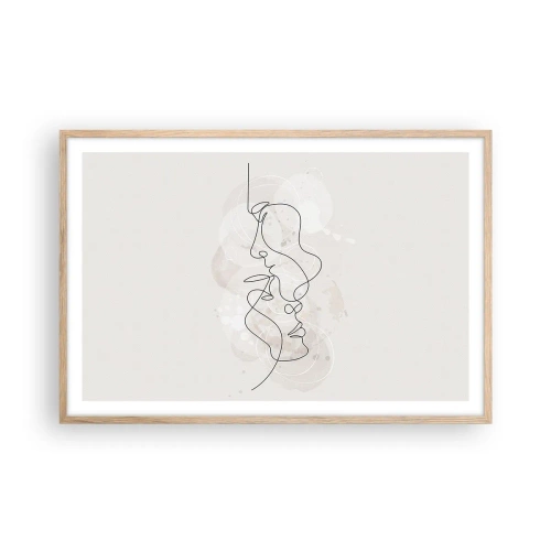 Poszter világos tölgy keretben - Ölelésbe gabalyodva - 91x61 cm