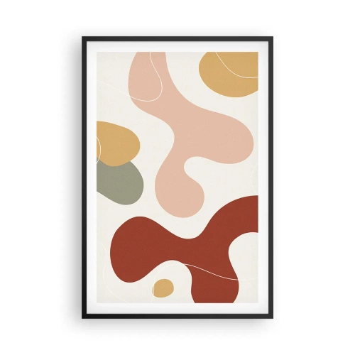 Poszter fehér keretben - Pöttyök vagy hullámok? - 61x91 cm