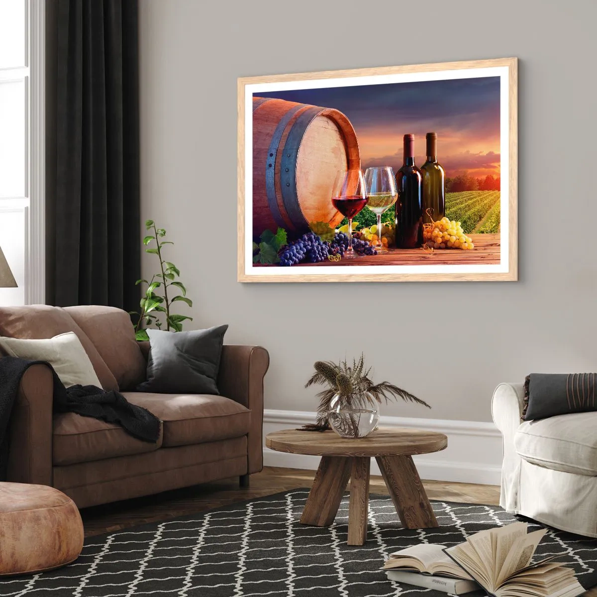 Poszter világos tölgy keretben - Az életnek itt íze van - 50x40 cm