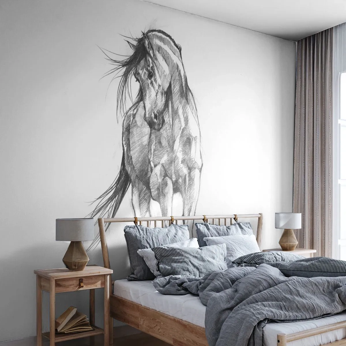 Öntapadós Fotótapéta Deluxe Sticker - Kecses ügetésben - Ló, Grafika, Állatok - 250x175 cm