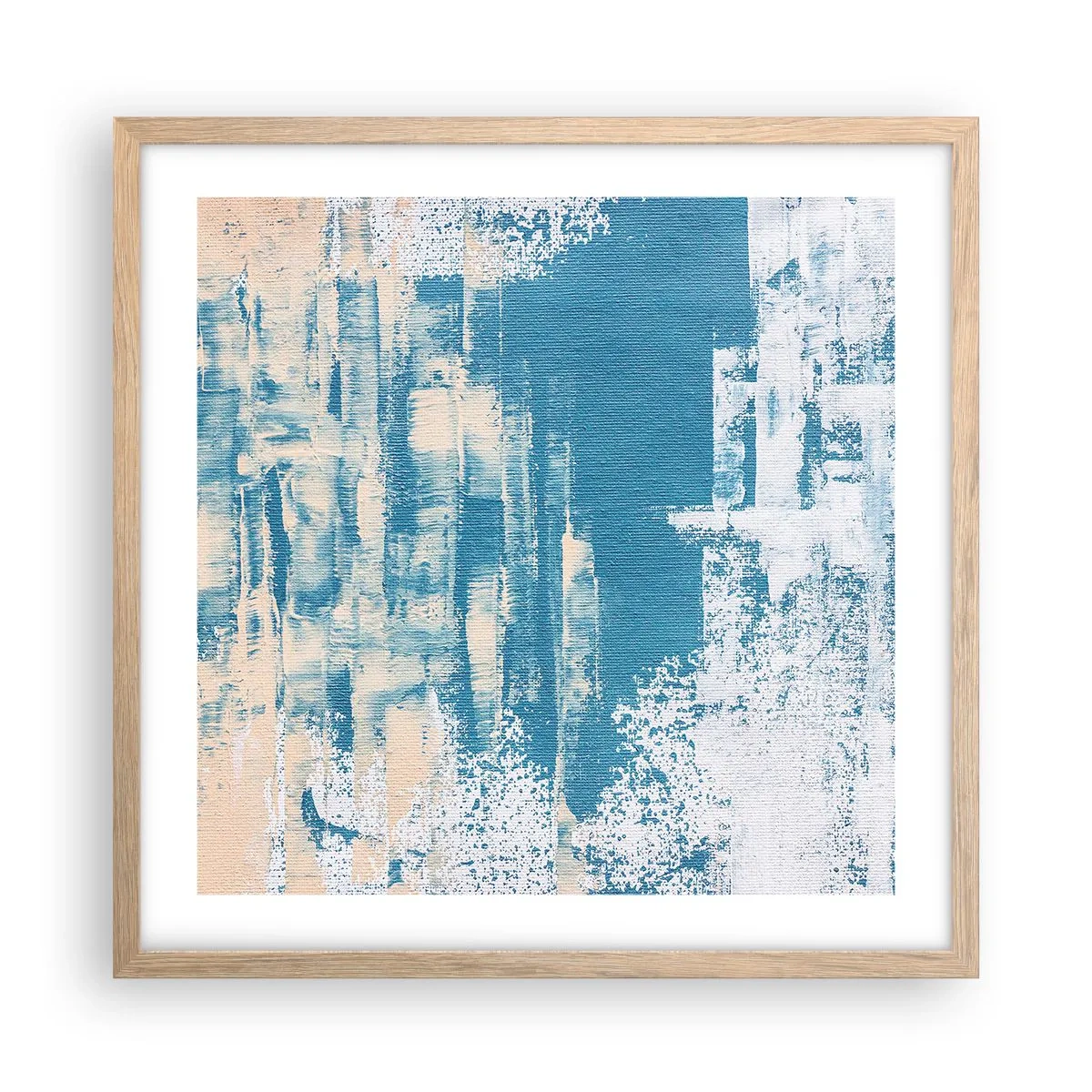 Poszter világos tölgy keretben - Jégcsapon keresztül - 50x50 cm