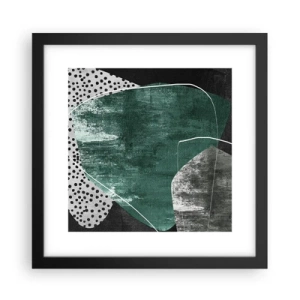 Poszter fehér keretben - Színes absztrakció aranypehellyel - 30x30 cm