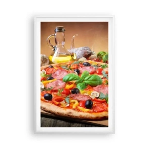Poszter fekete keretben - Igazi olasz ízzel - 61x91 cm