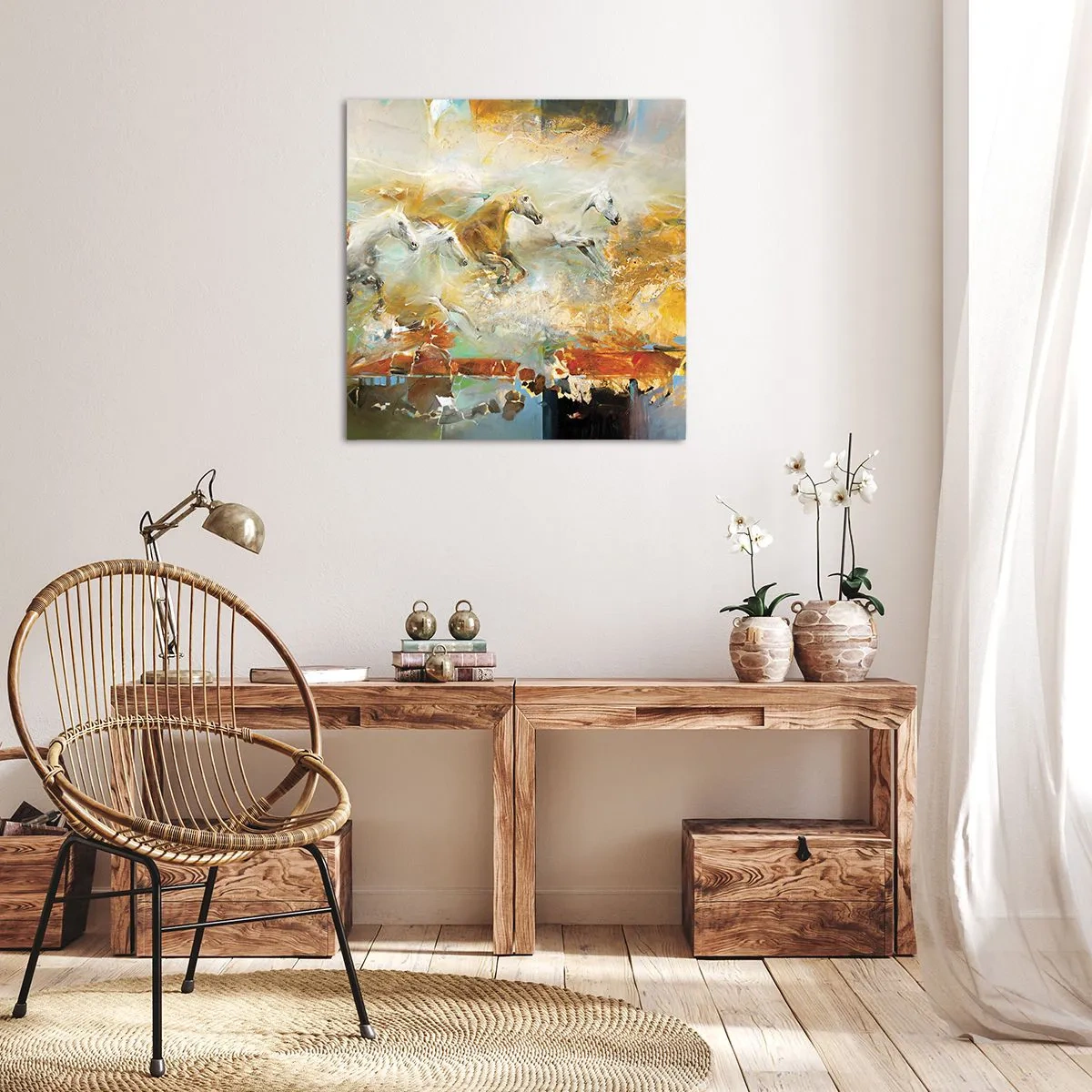 Vászonkép - Vágta a fényen át - 30x30 cm