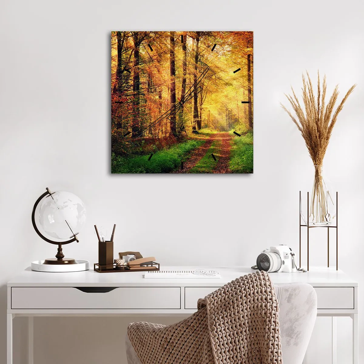 Falióra, Óra - Erdei, arany csend - 40x40 cm