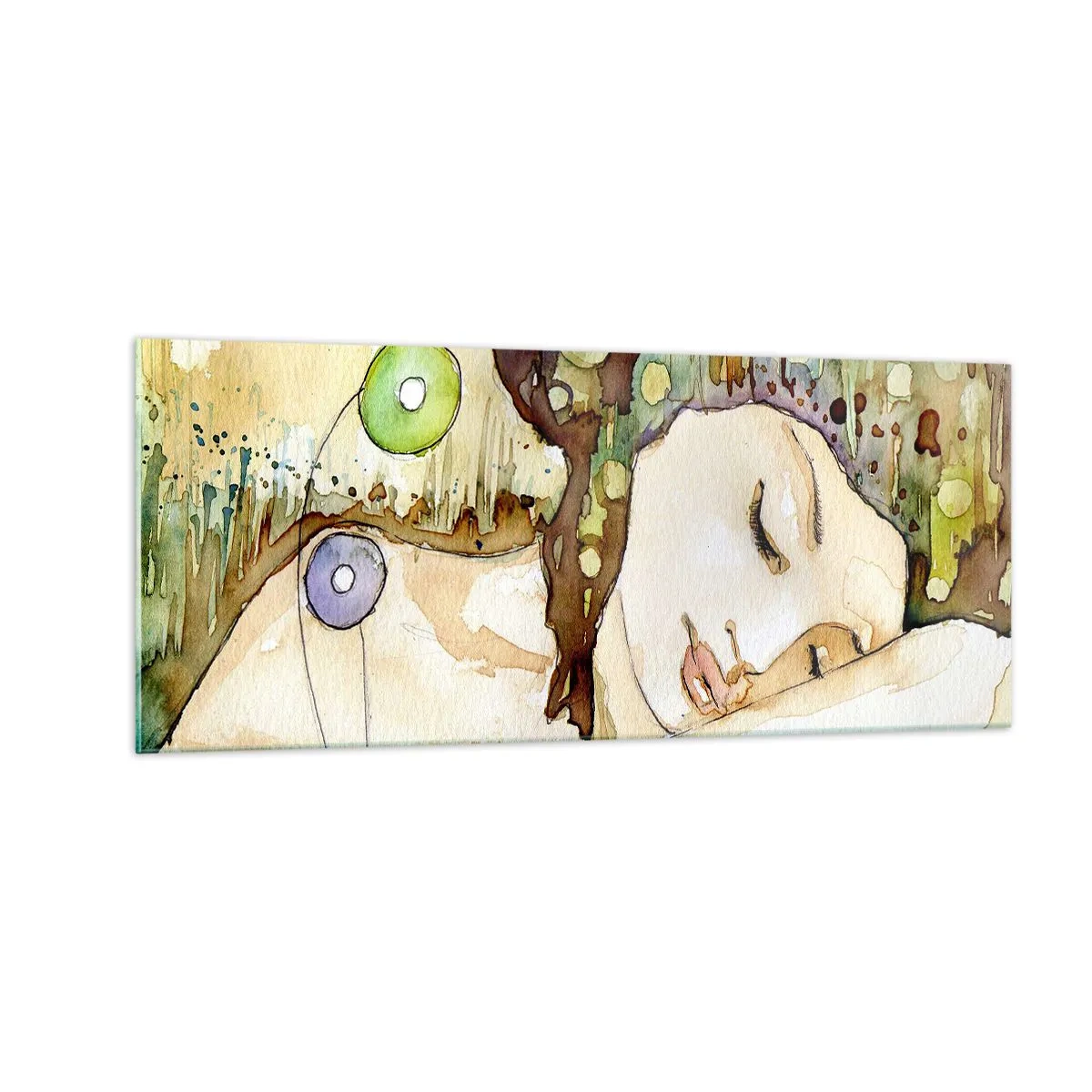 Üveg kép - Smaragd-ibolya álom - 100x40 cm