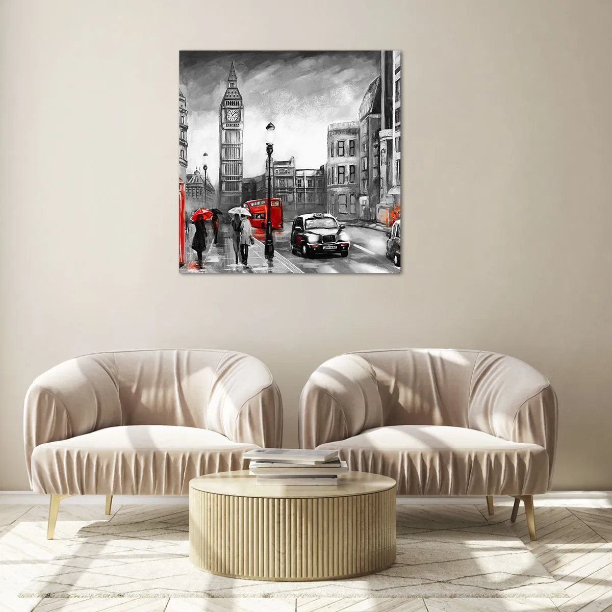 Üveg kép - Egyáltalán nem szürke város - 70x70 cm