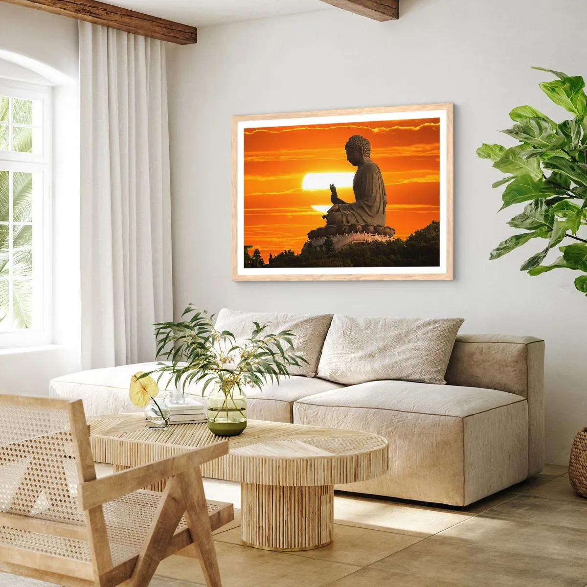 Poszter világos tölgy keretben - Félelem nélkül a világtól - 91x61 cm