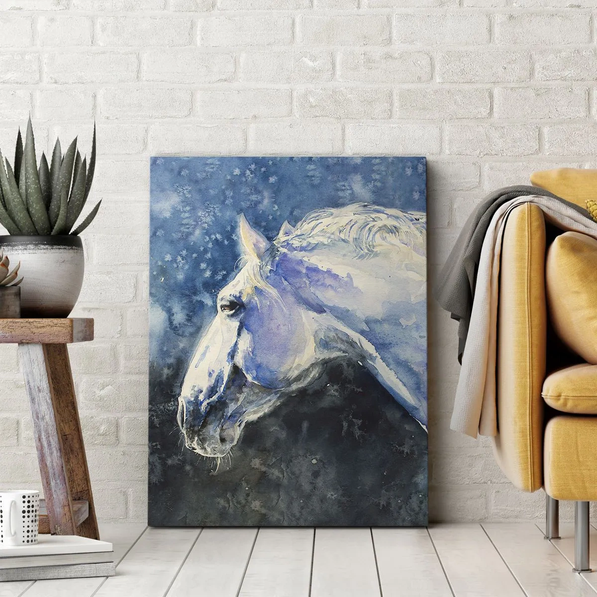 Vászonkép - Portré kék fényben - 55x100 cm