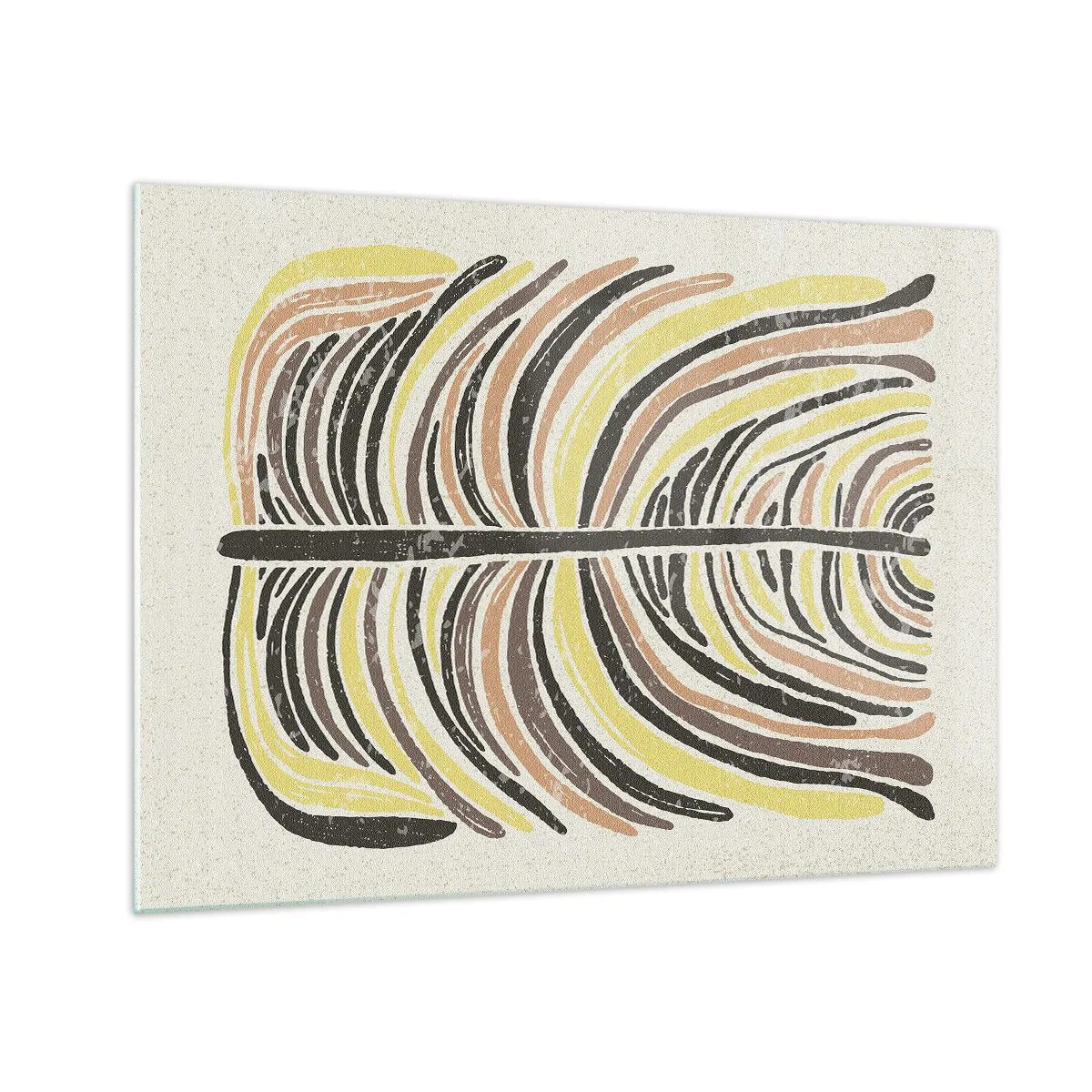 Üveg kép - Organikus absztrakció meleg földszínekben világos háttéren - 70x50cm - Élénk absztrakció - Modern fali dekoráció nappalihoz és hálószobához ARTTOR