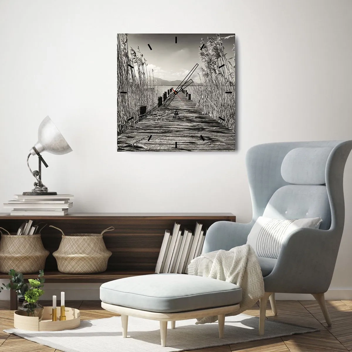 Falióra, Óra - A fű csendjében - 30x30 cm