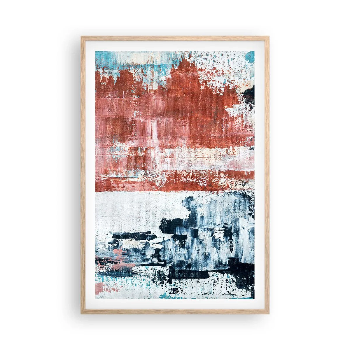 Poszter világos tölgy keretben - Fele-fele absztrakt - 61x91 cm