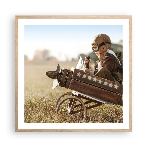 Poszter világos tölgy keretben - Indulás egy álom felé - 60x60 cm