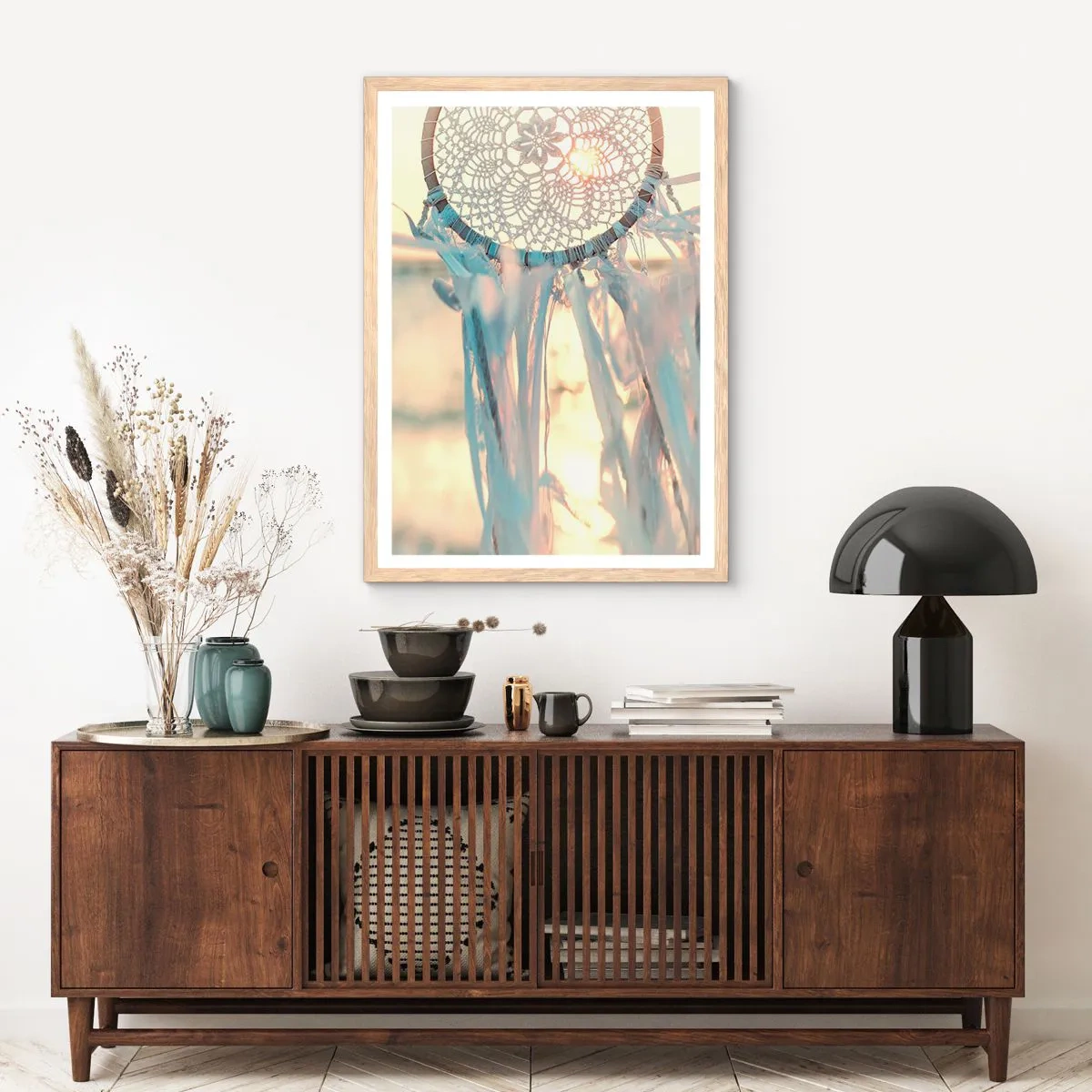 Poszter világos tölgy keretben - Csipkés totem - 70x100 cm
