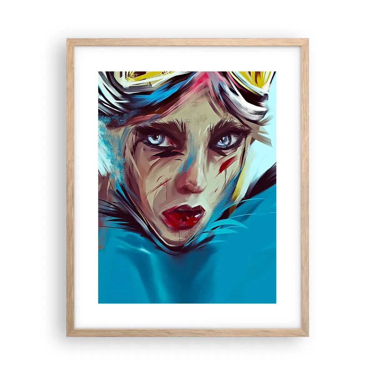 Poszter világos tölgy keretben - Utcai harcos - 40x50 cm