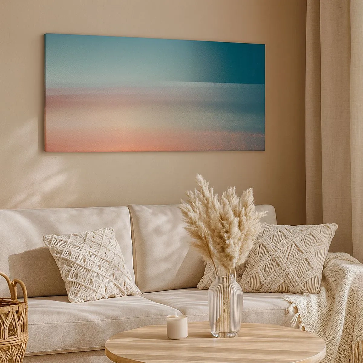 Vászonkép - Absztrakt: fényhullámok - 100x40 cm