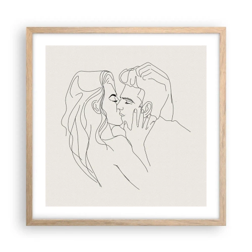 Poszter világos tölgy keretben - Összegabalyodva az érzésben - 50x50 cm