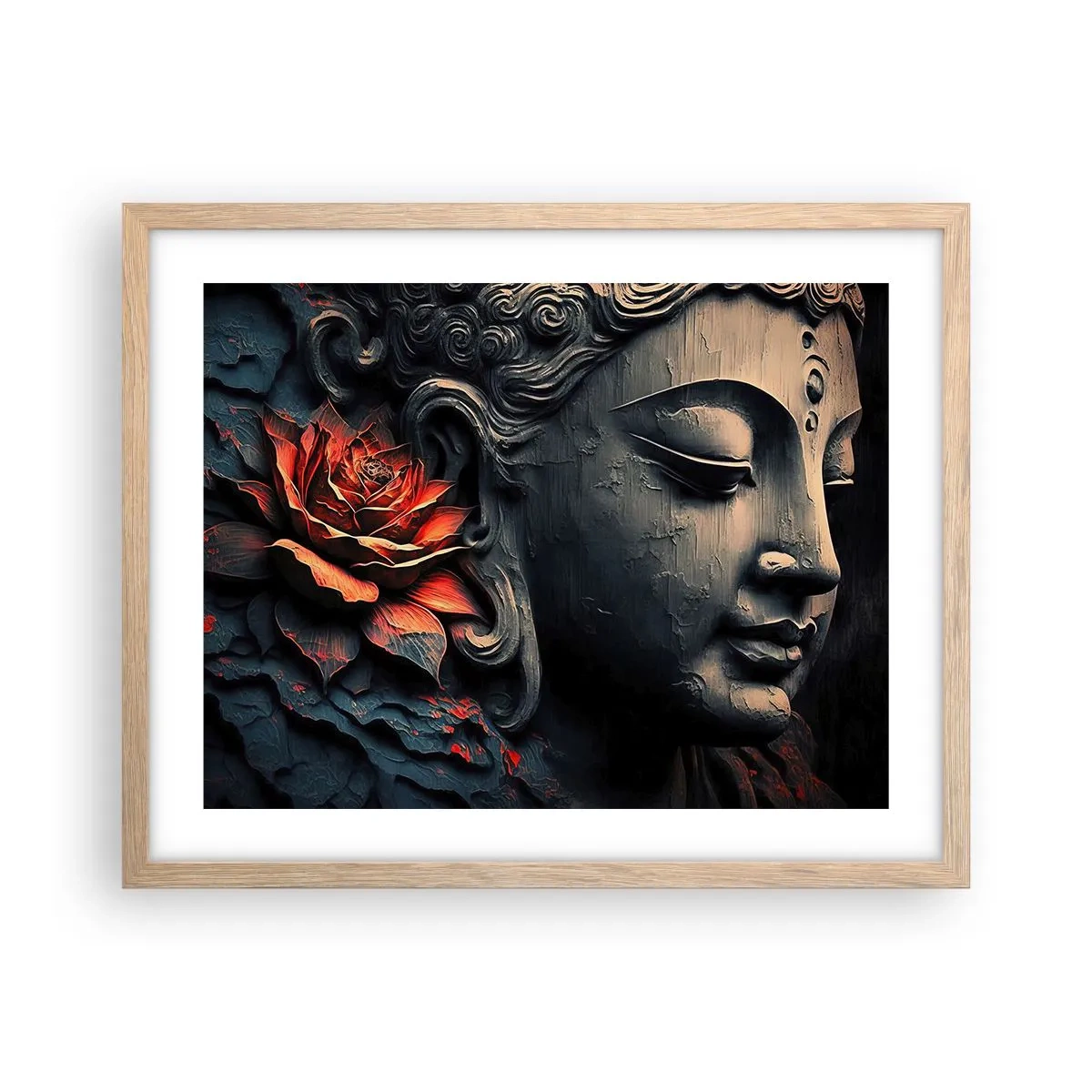 Poszter világos tölgy keretben - Összhangban a világgal - 50x40 cm