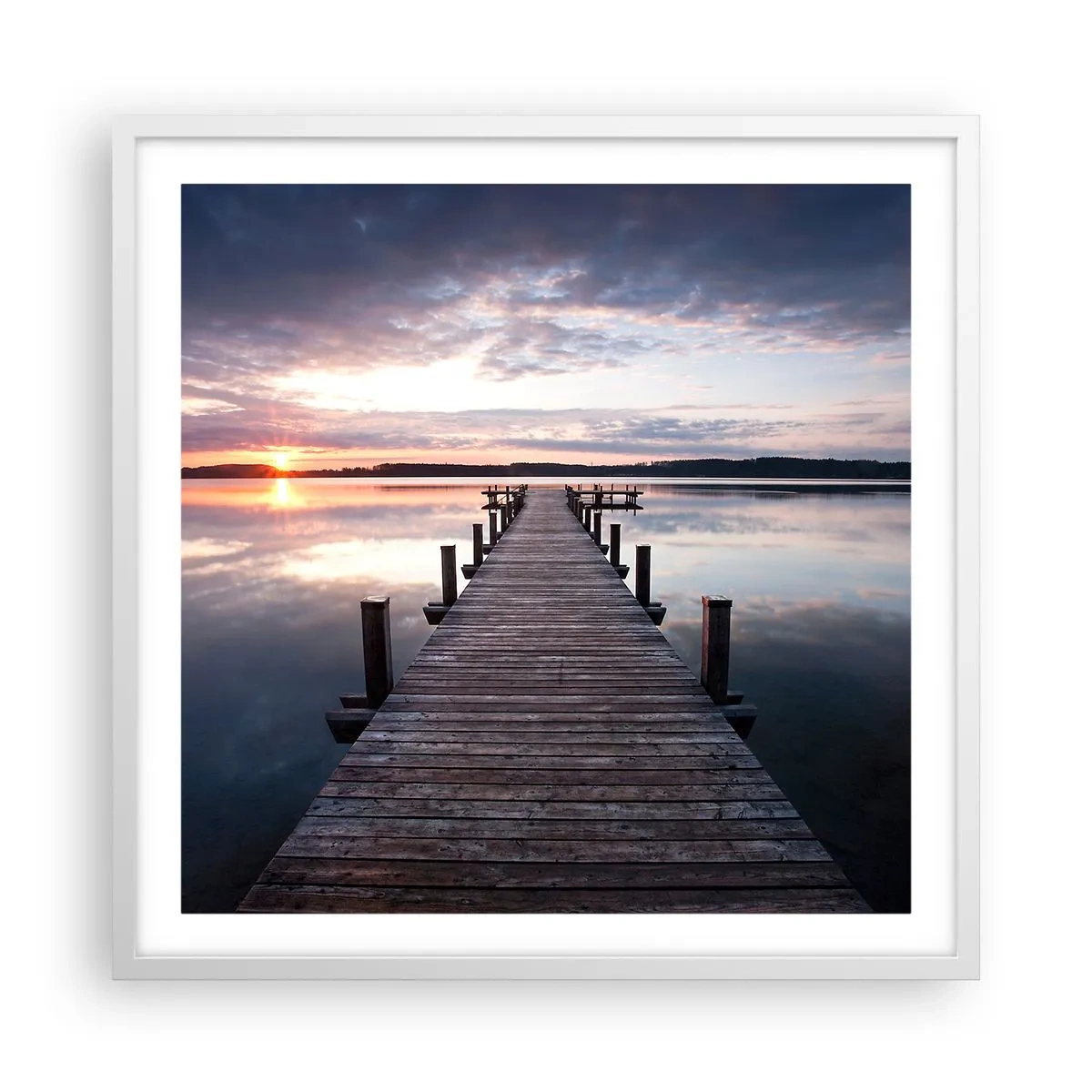 Poszter fekete keretben - Csendes határ a nappal és az éjszaka között - 60x60 cm