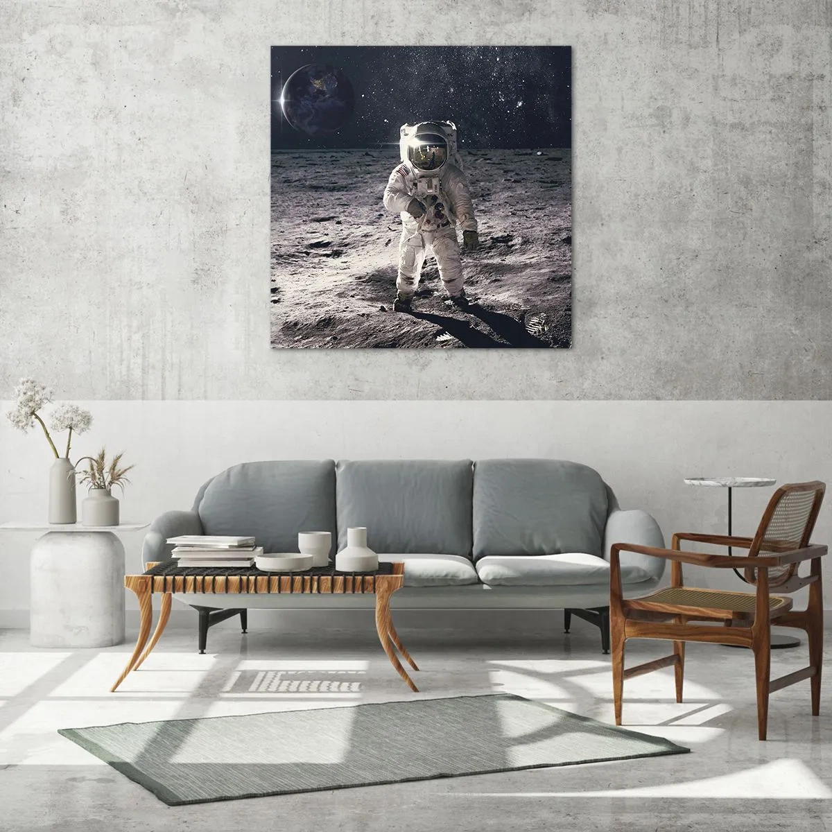 Üveg kép - Üdvözlet a Holdról - 60x60 cm