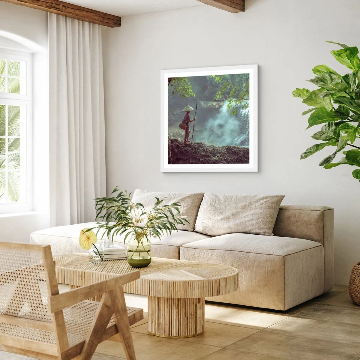 Poszter fekete keretben - Barátságban a természettel - 50x50 cm