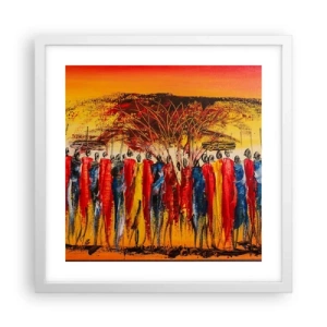 Poszter fekete keretben - Oda, oda, oda oda mennek - 40x40 cm