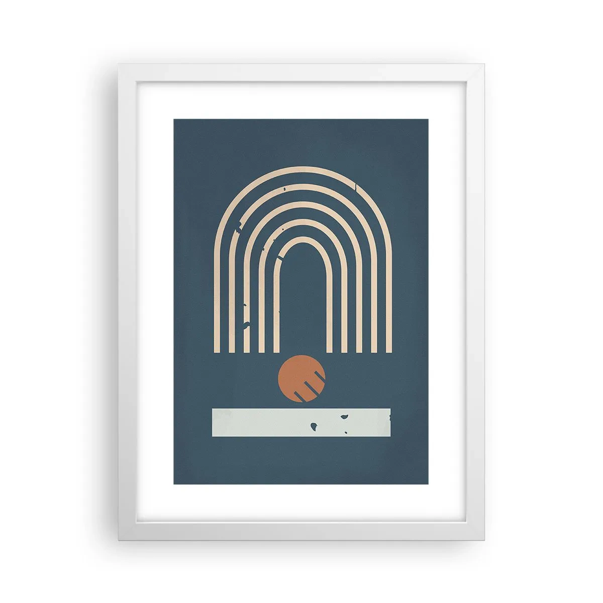 Poszter fekete keretben - Geometria sötétkék háttéren - 30x40 cm