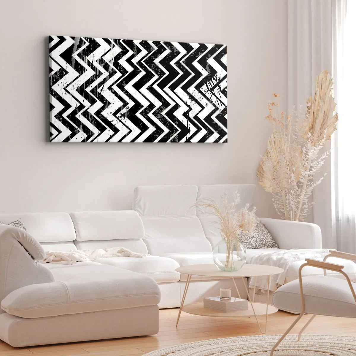 Vászonkép - Zyg-fehér, zag-fekete - 140x50 cm