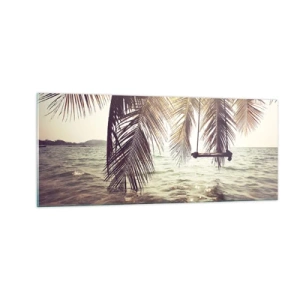 Üveg kép - Tetszés szerint hintázhat a felhők között - 100x40 cm