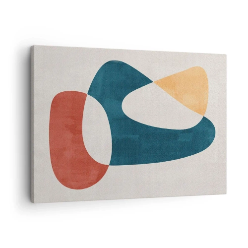 Vászonkép - Absztrakt formák harmonikus színekben - 70x50cm - Befolyások és metamorfózisok - Modern fali dekoráció nappalihoz és hálószobához ARTTOR