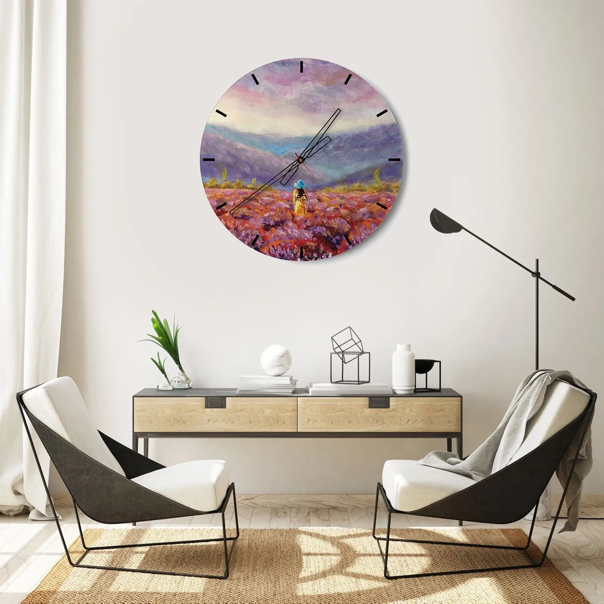 Falióra, Óra - A levendula világában - 40x40 cm
