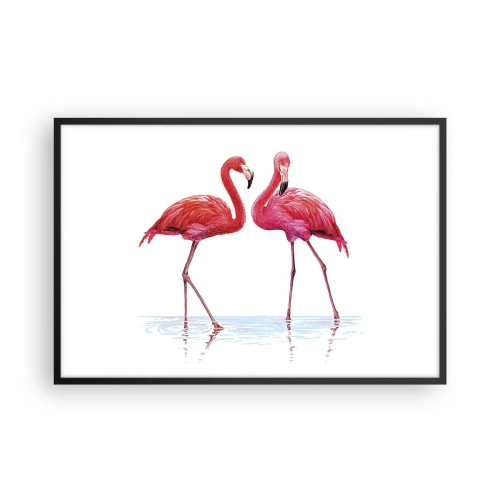 Poszter fehér keretben - Rozsaszín randez-vous - 91x61 cm