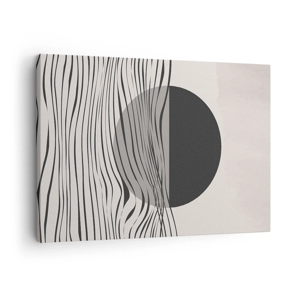 Vászonkép - Absztrakt vonalak és geometriai alakzatok tompa színekben - 70x50cm - A feles kompozíciója - Modern fali dekoráció nappalihoz és hálószobához ARTTOR