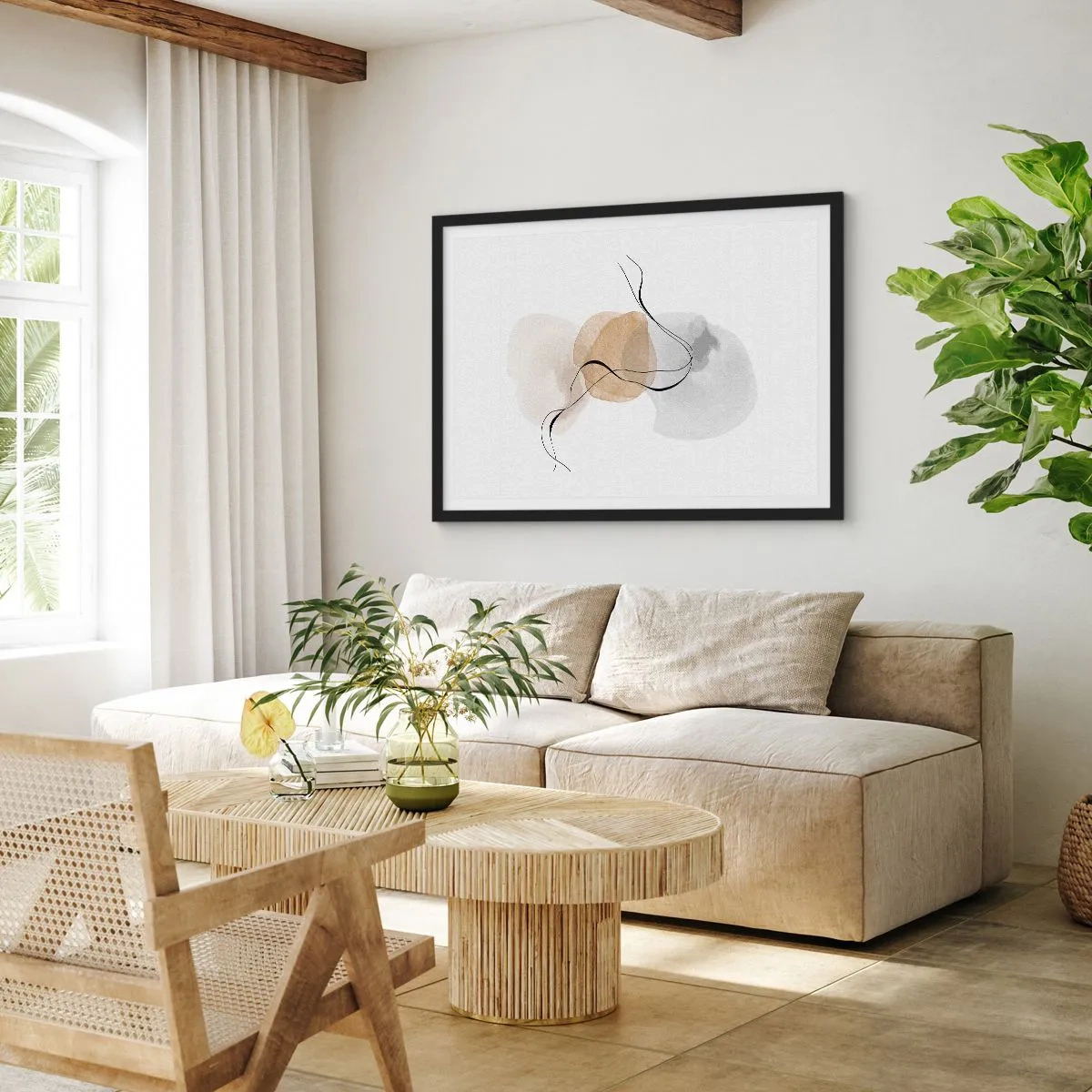 Poszter fehér keretben - Léggyöngyök - 70x50 cm