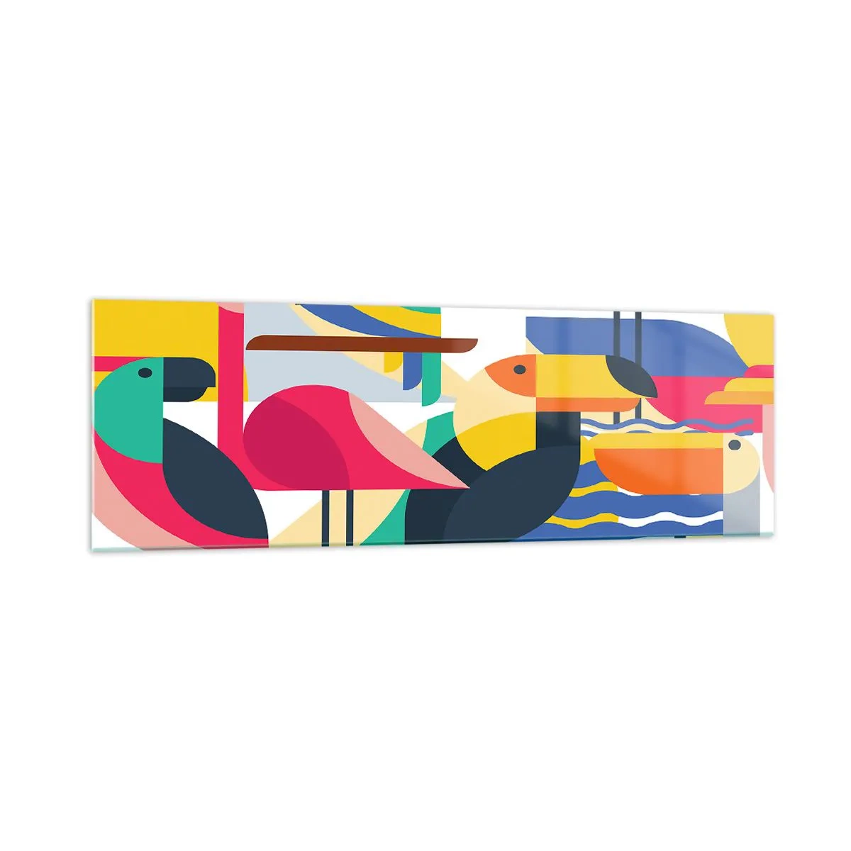 Üveg kép - Madárparti - 160x50 cm