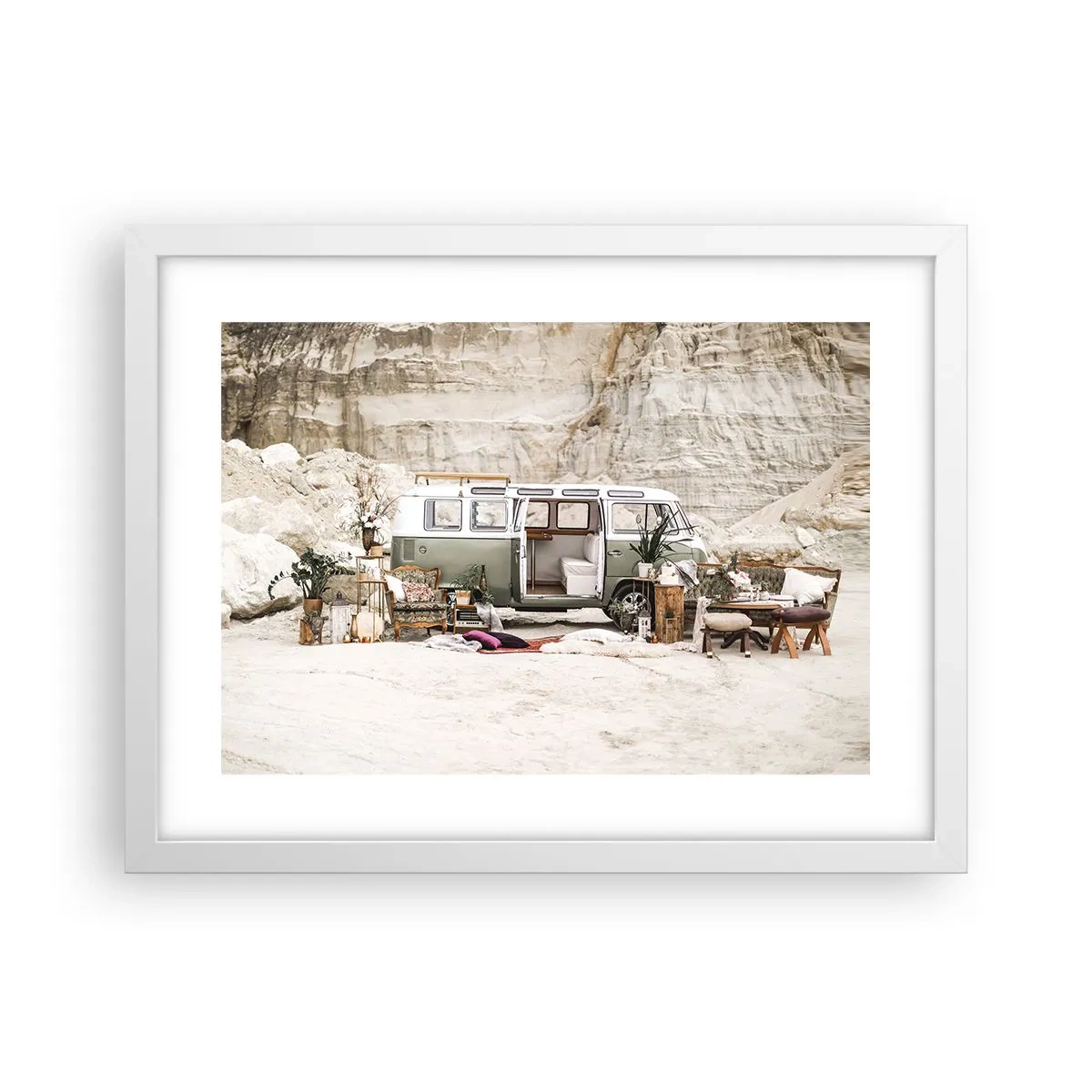 Poszter fekete keretben - Ideje elkezdeni az utazást - 40x30 cm