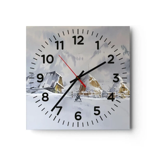 Falióra, Óra - Egy havas völgyben - 30x30 cm