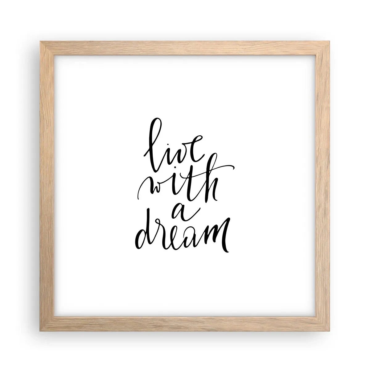 Poszter világos tölgy keretben - Természetesen - 30x30 cm