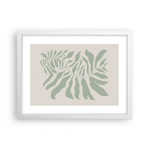 Poszter fekete keretben - Smaragdzöld ág - 40x30 cm