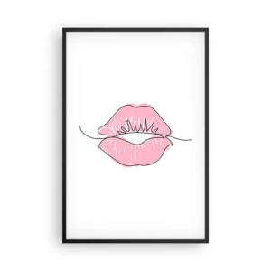 Poszter fehér keretben - Készen állsz a csókra? - 61x91 cm