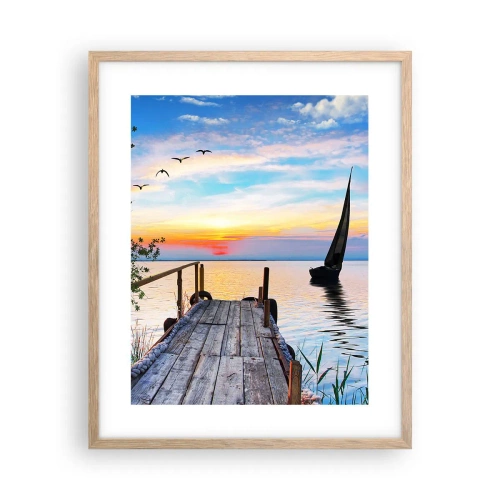 Poszter világos tölgy keretben - Kellemes este - 40x50 cm