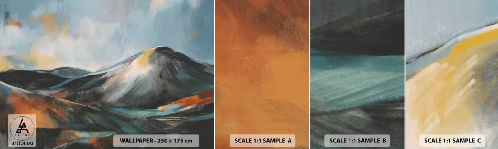 Fotótapéta Minta Öntapadós Deluxe Sticker - Nyers és gyönyörű - Darab, Hegyek, Tájkép - 100x30 cm