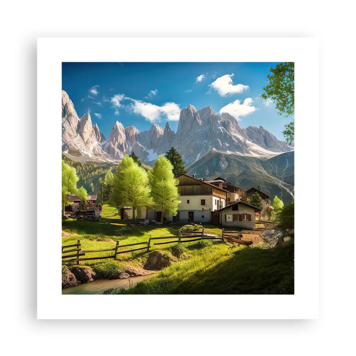 Poszter - Alpesi idill - 40x40 cm