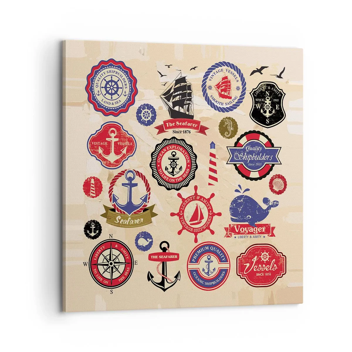 Vászonkép - Vitorlás testvériség - 60x60 cm