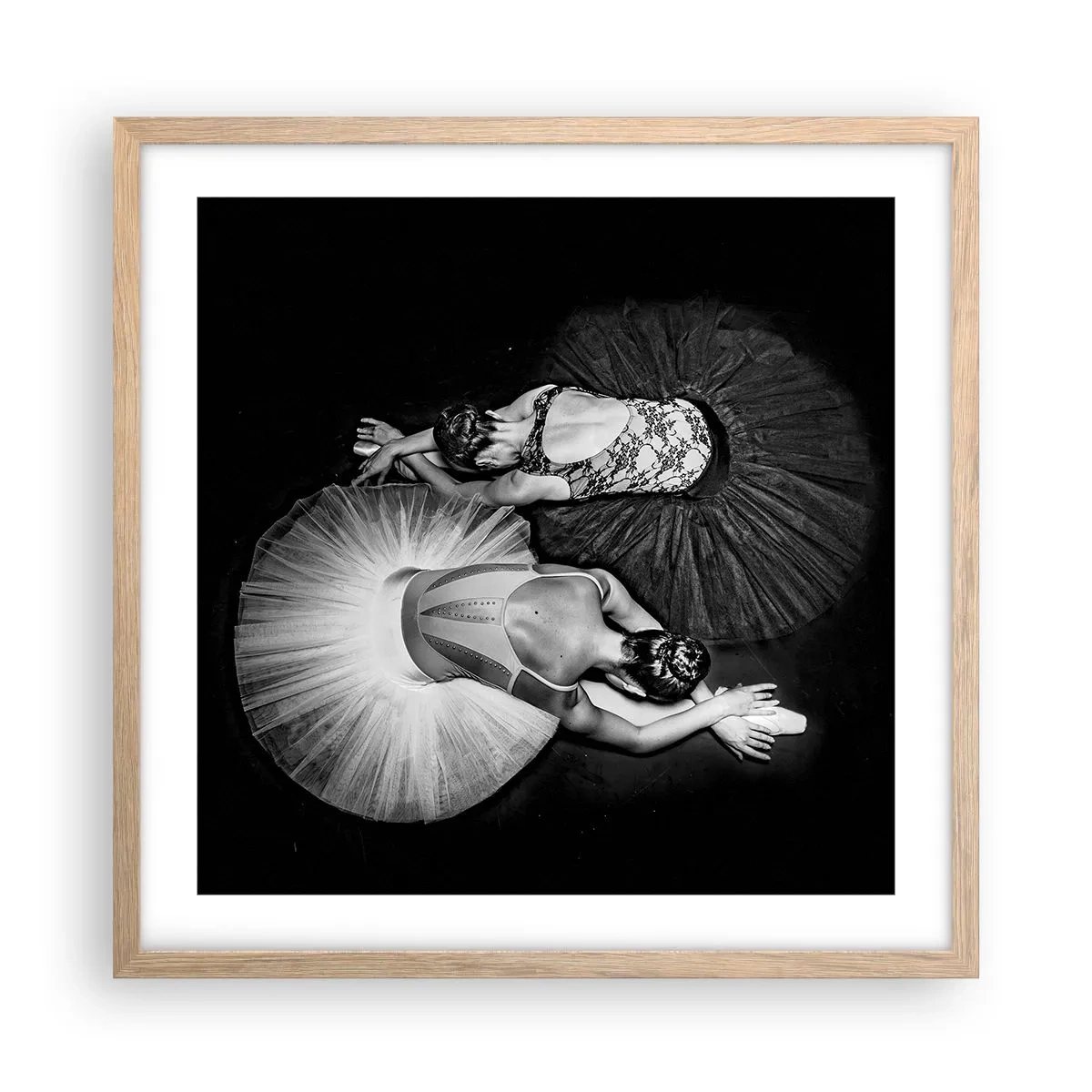 Poszter világos tölgy keretben - Jin és jang – tökéletes egyensúly - 50x50 cm