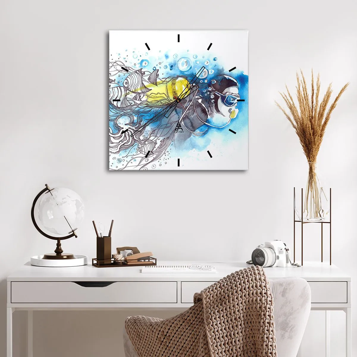 Falióra, Óra - Nagy kék - 40x40 cm