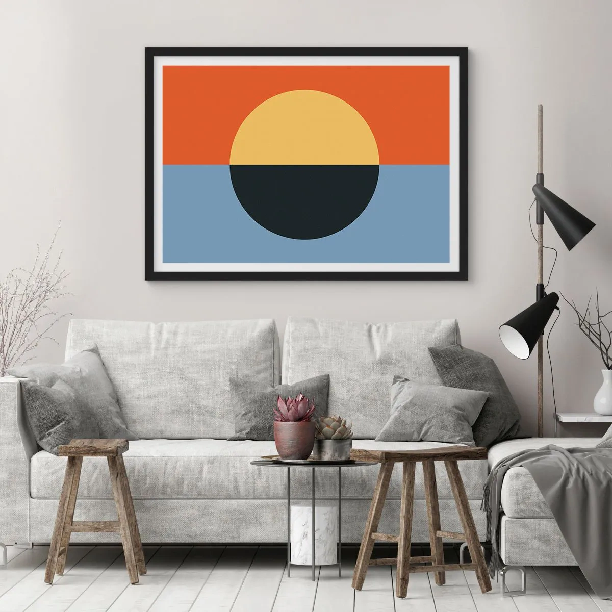 Poszter fehér keretben - A meleg és a hideg kompozíciója - 70x50 cm