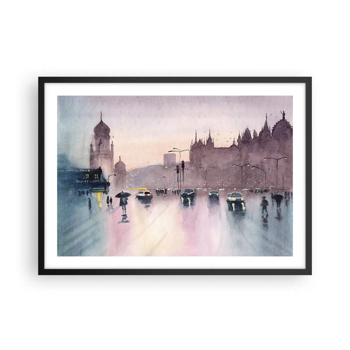 Poszter fehér keretben - Az esős ködben - 70x50 cm